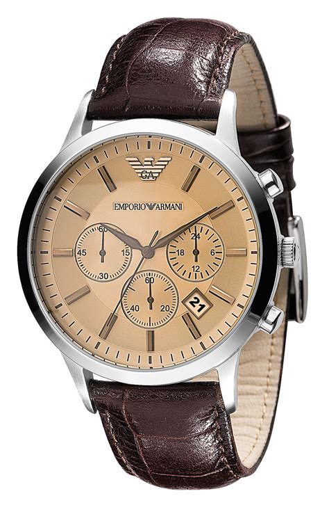 emporio armani leather watch.